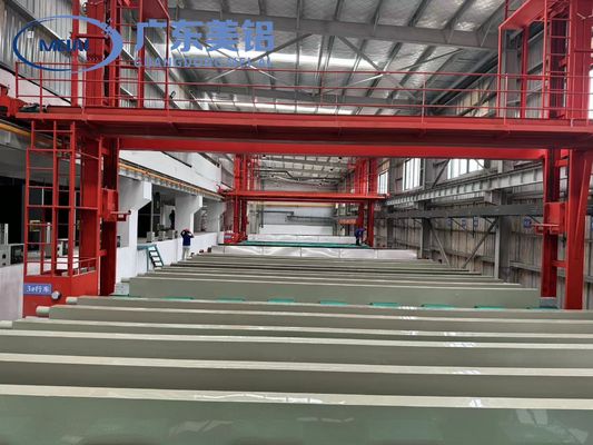 Ημιαυτόματη κατακόρυφη γραμμή παραγωγής ανωτισμού αλουμινίου 1000 τόνων/μήνα Κόκκινο/κίτρινο χρώμα